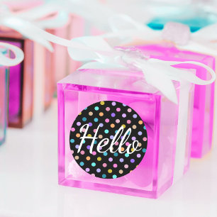 Hallo Polka Dots Runder Aufkleber
