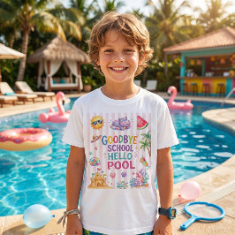 Hallo Pool Party Streifen T-Shirt