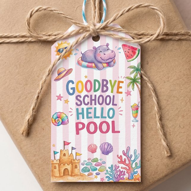 Hallo Poolparty Gelb Caro Geschenkanhänger (Von Creator hochgeladen)