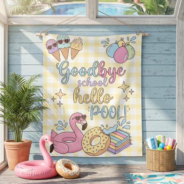 Hallo Poolparty Gelb Caro Wandteppich (Von Creator hochgeladen)