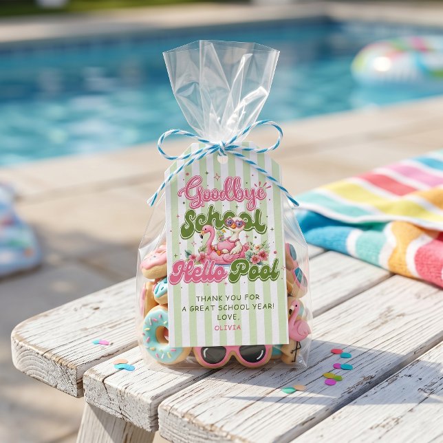 Hallo Poolparty Grüne Streifen Geschenkanhänger (Von Creator hochgeladen)