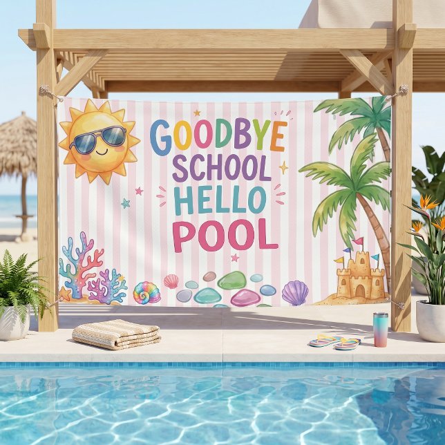 Hallo Poolparty-Streifen Banner (Von Creator hochgeladen)