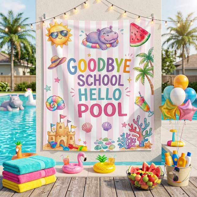Hallo Poolparty-Streifen Wandteppich (Von Creator hochgeladen)