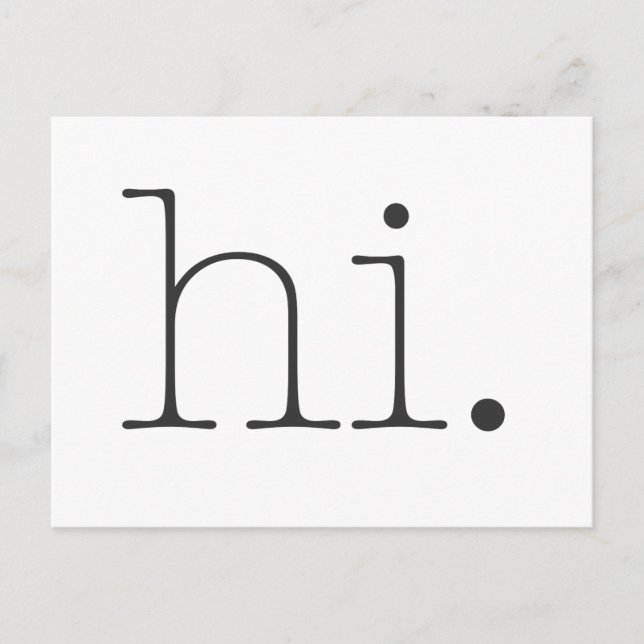 Hallo. Postkarte (Vorderseite)