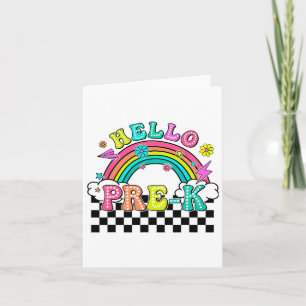 Hallo Pre-k Back to School Pre-k Lehrer Rainbow Karte