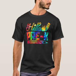 Hallo Pre K Gefärbte Krawatte zurück zum ersten Sc T-Shirt