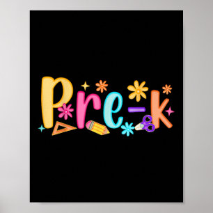 Hallo Pre-k Lehrerin Girl Kinder Preppy Prek zurüc Poster