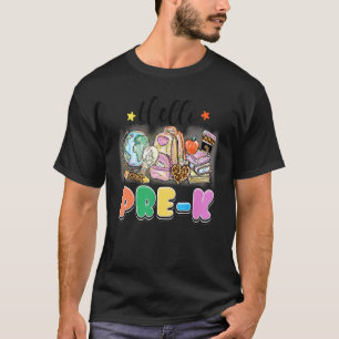 Hallo Pre K Leopard Herzstift Mädchen Kinder zurüc T-Shirt