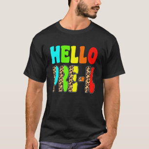 Hallo Pre K Leopard zurück zur Schule T-Shirt