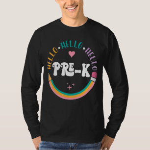 Hallo Pre K Niedlichen Stift glücklich ersten Tag T-Shirt