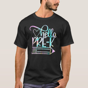 Hallo Pre K Pencil wieder zu Lehrerin Gefärbte Kra T-Shirt
