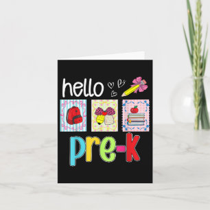 Hallo Pre-k Preppy Zurück zur Schule Lehrerin Stud Karte