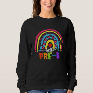 Hallo Pre K Rainbow Team Hallo Preschool Rocks Squ Sweatshirt