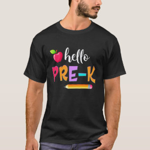 Hallo Pre-K Team Bleistift Erster Tag des Vorschul T-Shirt