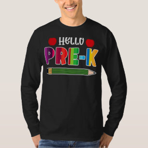 Hallo Pre K Team Pre K Zurück zur Schule Lehrerin  T-Shirt