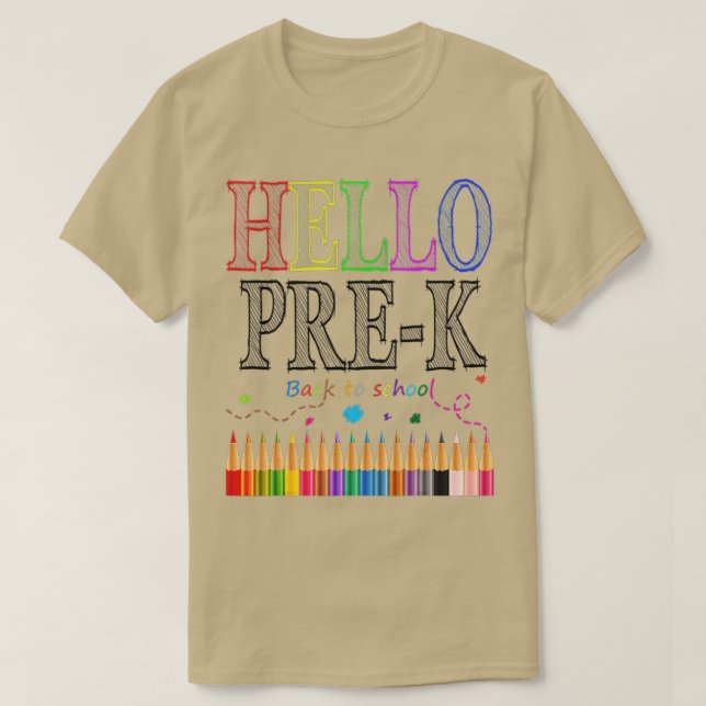 Hallo PreK Preschool Großes Geschenk Back School T-Shirt (Design vorne)