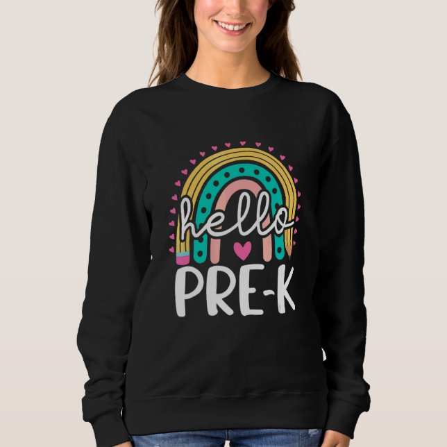 Hallo Prek Retro Regenbogen Pre K Lehrer Kleinkind Sweatshirt (Vorderseite)