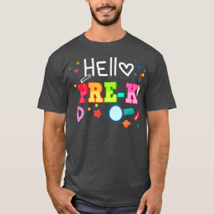 Hallo Prek-Schul-Kinder Zurück zur Schule Lehrer T-Shirt