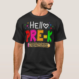 Hallo Prek Teacher Kinder zurück zum Schullehrer S T-Shirt