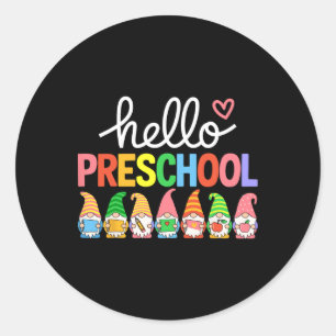 Hallo Preschool Gnomes 100. Tag der Schule Kinder Runder Aufkleber