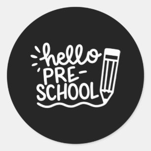 Hallo Preschool Kids Back to School Outfits for Gi Runder Aufkleber