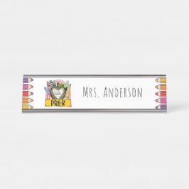 Hallo Preschool Lehrer Geschenktafel Name Plakat Schreibtischnamensplakette