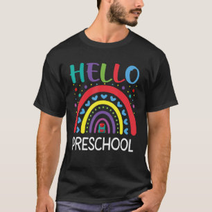Hallo Preschool Rainbow Boho Zurück zur Schule Leh T-Shirt