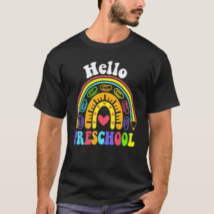 Hallo Preschool Rainbow Girls Boys Lehrer zurück z T-Shirt