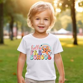 Hallo Preschool Retro Erster Tag Rainbow and Stars Kleinkind T-shirt