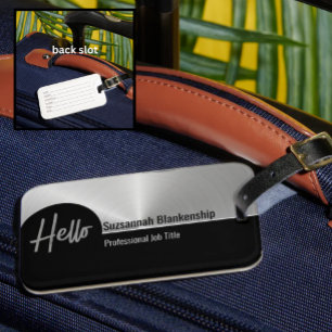 Hallo Professional Faux Silber Metallic Gepäckanhänger