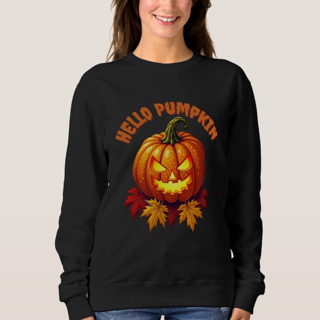 Hallo Pumpkin Autumn Sweatshirt (Vorderseite)
