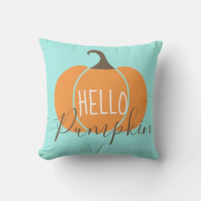Hallo Pumpkin Fall oder Halloween Dekoration Kissen (Vorderseite)