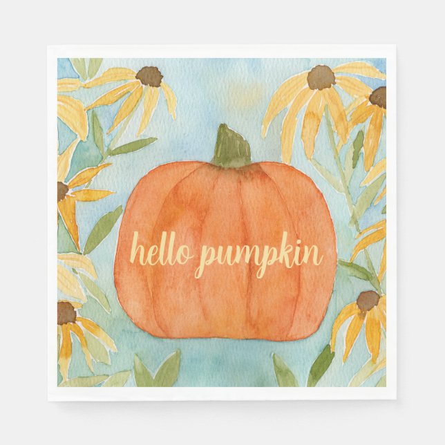 Hallo Pumpkin Fall Serviette (Vorderseite)