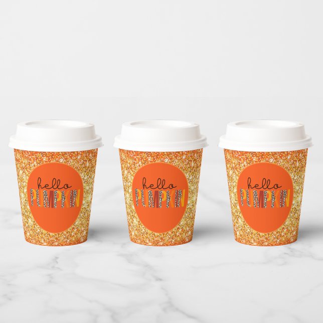 Hallo Pumpkin Herbst Farbe anpassen Pappbecher (Multi)