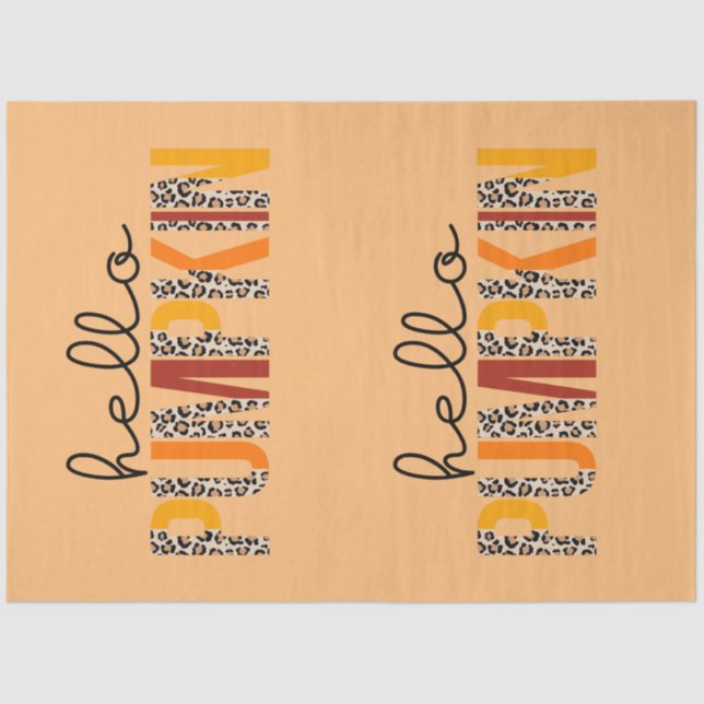 Hallo Pumpkin Herbst Farbe anpassen Seidenpapier (Vorderseite)