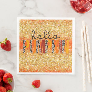 Hallo Pumpkin Herbst Farbe anpassen Serviette