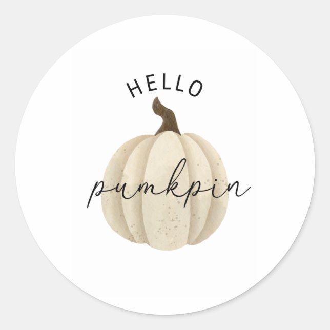 Hallo Pumpkin - Herbst Runder Aufkleber (Vorderseite)