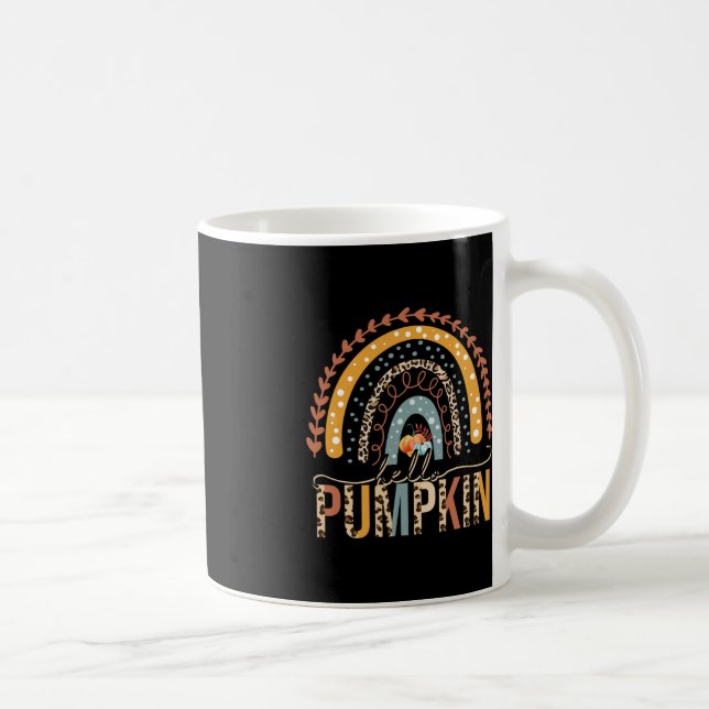 Hallo Pumpkin Leopard Rainbow Herbstsaison Herbst  Kaffeetasse (Rechts)