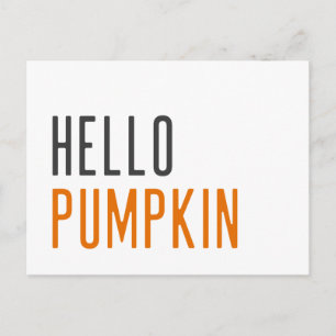Hallo Pumpkin Minimalistische Moderne Halloween Postkarte