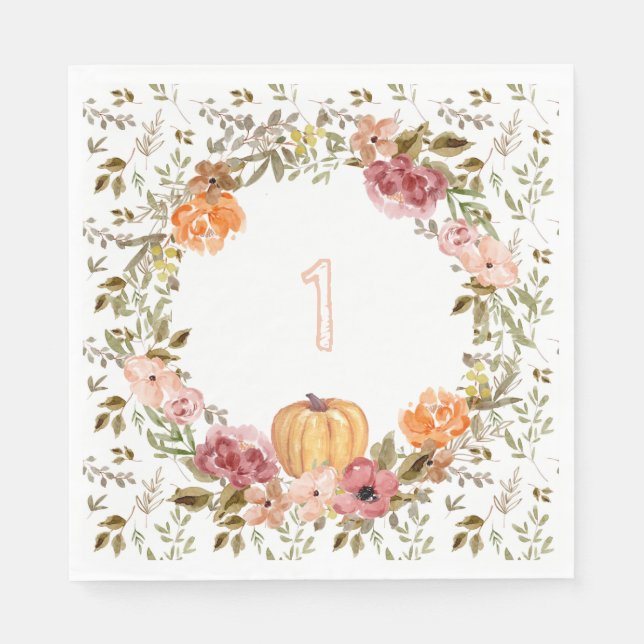 Hallo Pumpkin Paper Napkins Pumpkin Erster Geburts Serviette (Vorderseite)