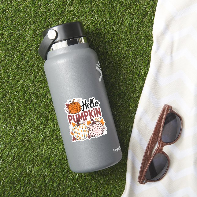 Hallo Pumpkin Png, Fall Vibes Aufkleber (HydroFlask Insitu)