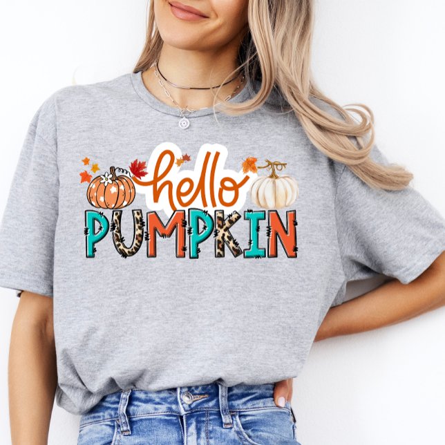 Hallo Pumpkin Shirt Halloween Herbst T-Shirt Fall  (Von Creator hochgeladen)