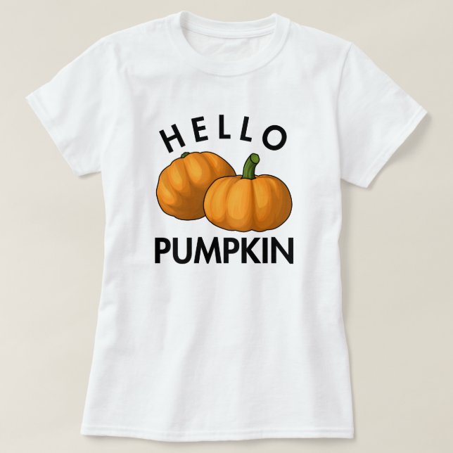 Hallo Pumpkin Warme Herbsttage T-Shirt (Design vorne)