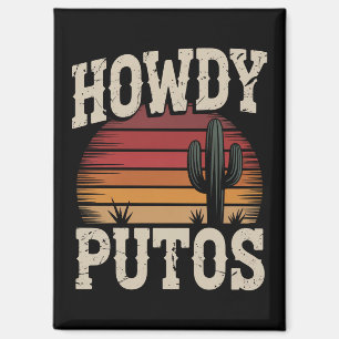 Hallo Putos Lustiger Kactus Retro Vintage Magnet
