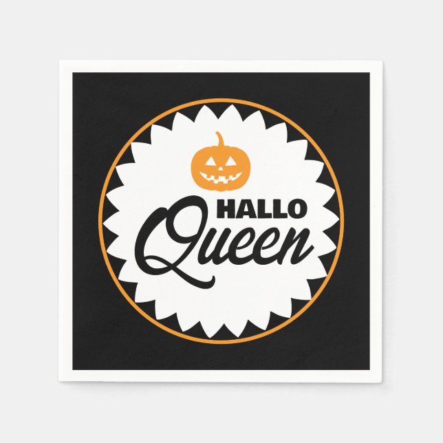Hallo Queen Halloween Party  Serviette (Vorderseite)