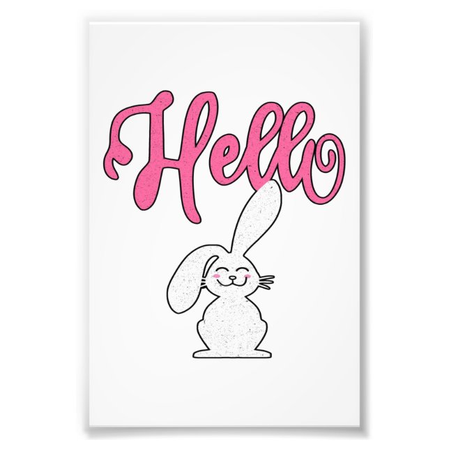 Hallo Rabbit Bunny | Niedliche Bunny Lovers Gift Fotodruck (Vorne)