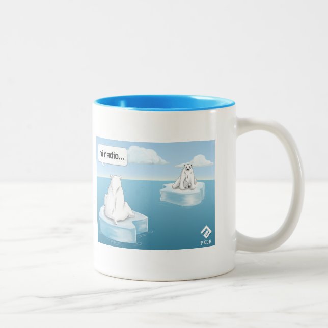 Hallo Radio… Zweifarbige Tasse (Rechts)