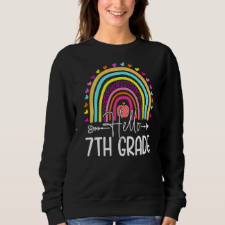 Hallo Rainbow 7. Klasse Lehrerin zurück Sweatshirt