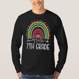 Hallo Rainbow 7. Klasse Lehrerin zurück T-Shirt