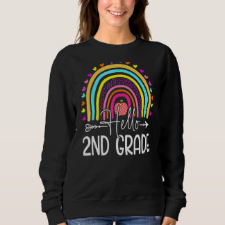 Hallo Rainbow Erste Klasse Lehrer Zurück T Sweatshirt